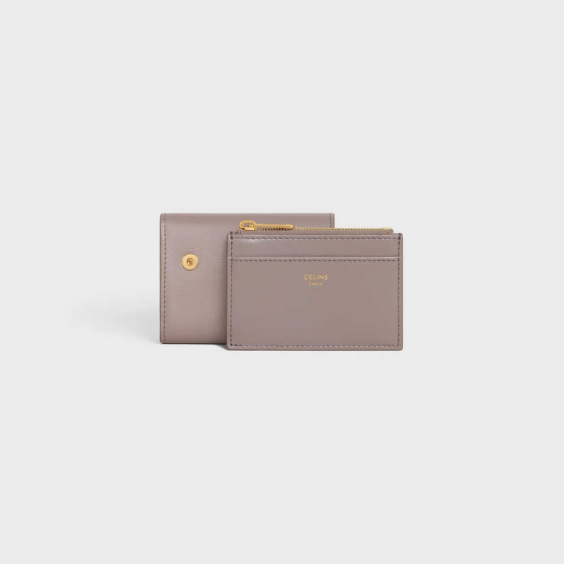 Pebble Celine COMPACT WITH COIN TRIOMPHE in Shiny calfskin Wallets | CL-592981