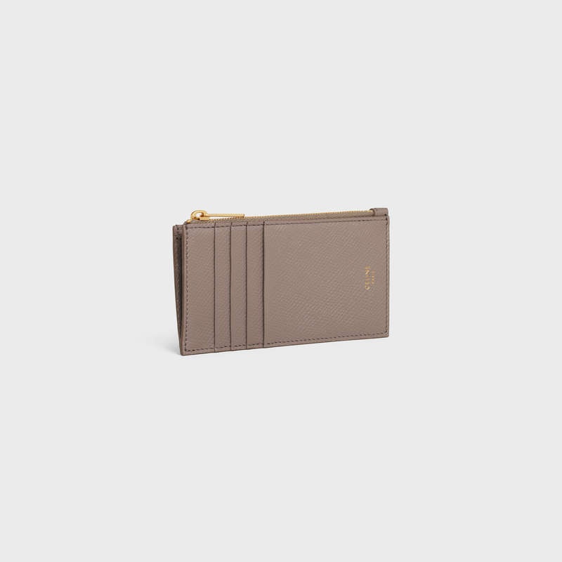 Pebble Celine ZIPPED COMPACT ESSENTIALS in Grained Calfskin Card Holders | CL-591811