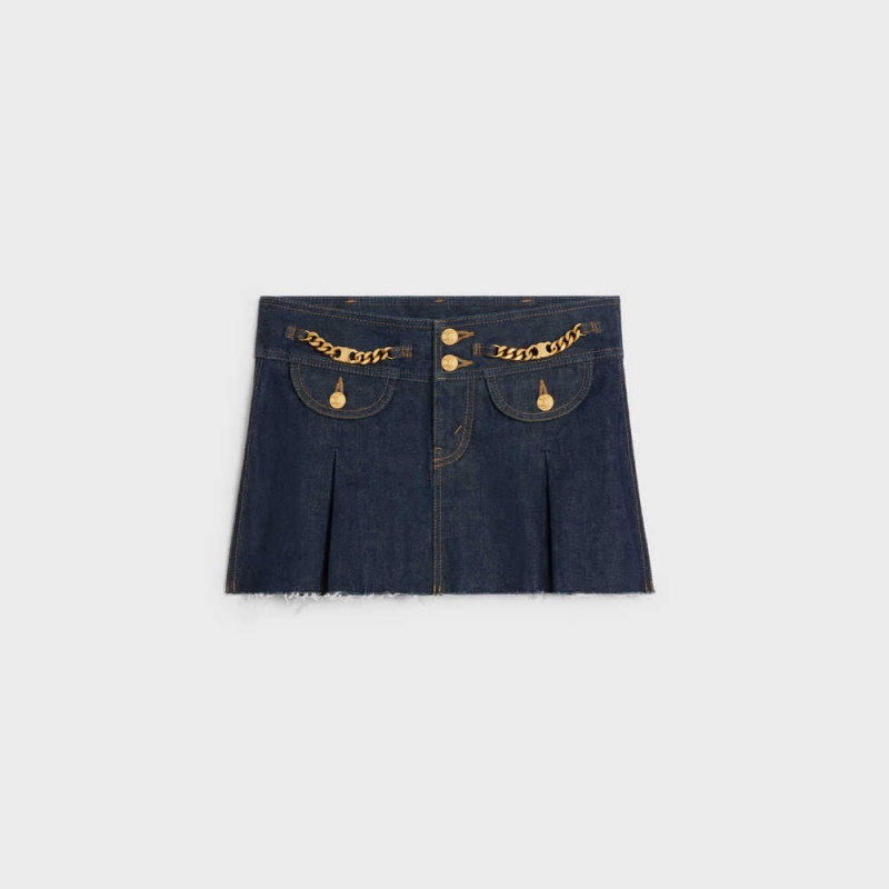 RINSED Celine Mini in rinsed wash denim Skirts | CL-592882