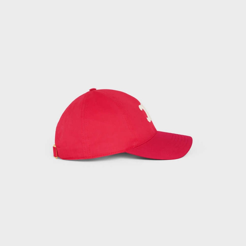 ROUGE VIF Celine TRIOMPHE BASEBALL IN COTTON Cap | CL-592355