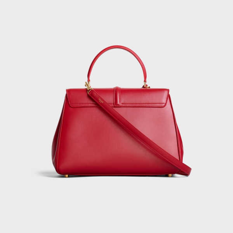 Red Celine Classique Bag in satinated calfskin 16 | CL-593280