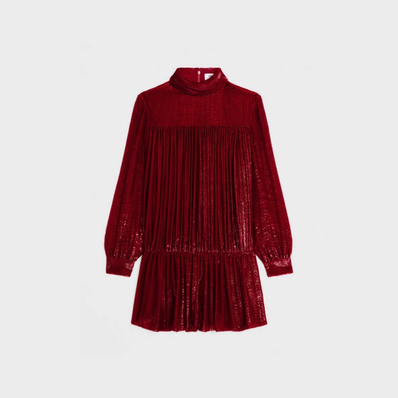 Rouge Theatre Celine gathered mini in flowing velvet lamé Dresses | CL-592843