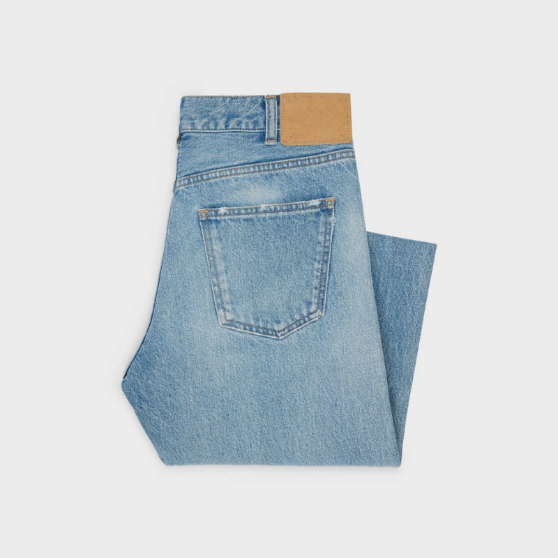 STEEL BLUE WASH Celine POLLY JEANS IN STEEL BLUE WASH DENIM Pants | CL-592711