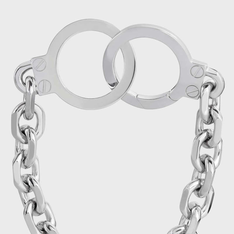 Silver Celine Chaîne Triomphe Golden Handcuff in Sterling Silver with Rhodium finish Bracelets | CL-591657