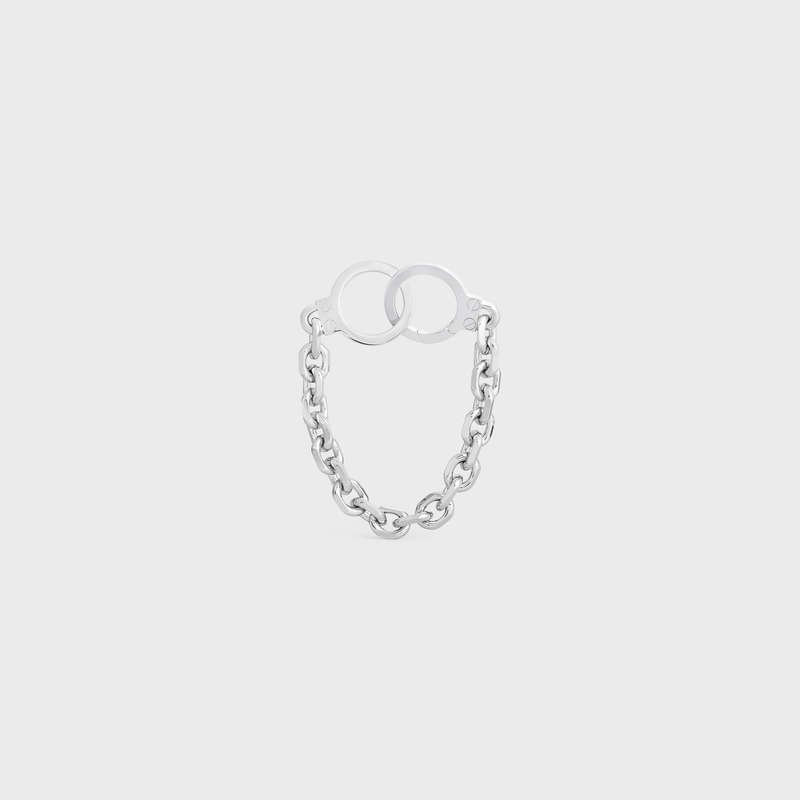 Silver Celine Chaîne Triomphe Golden Handcuff in Sterling Silver with Rhodium finish Bracelets | CL-591657