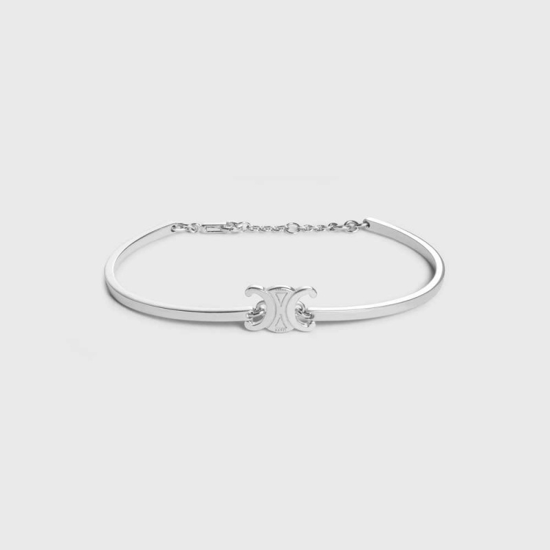 Silver Celine Triomphe Articulated in Brass with Rhodium Finish Bracelets | CL-592210