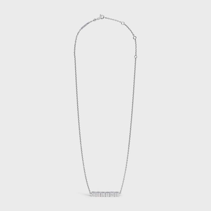 Silver Celine in Brass with Rhodium Finish Necklaces | CL-591665