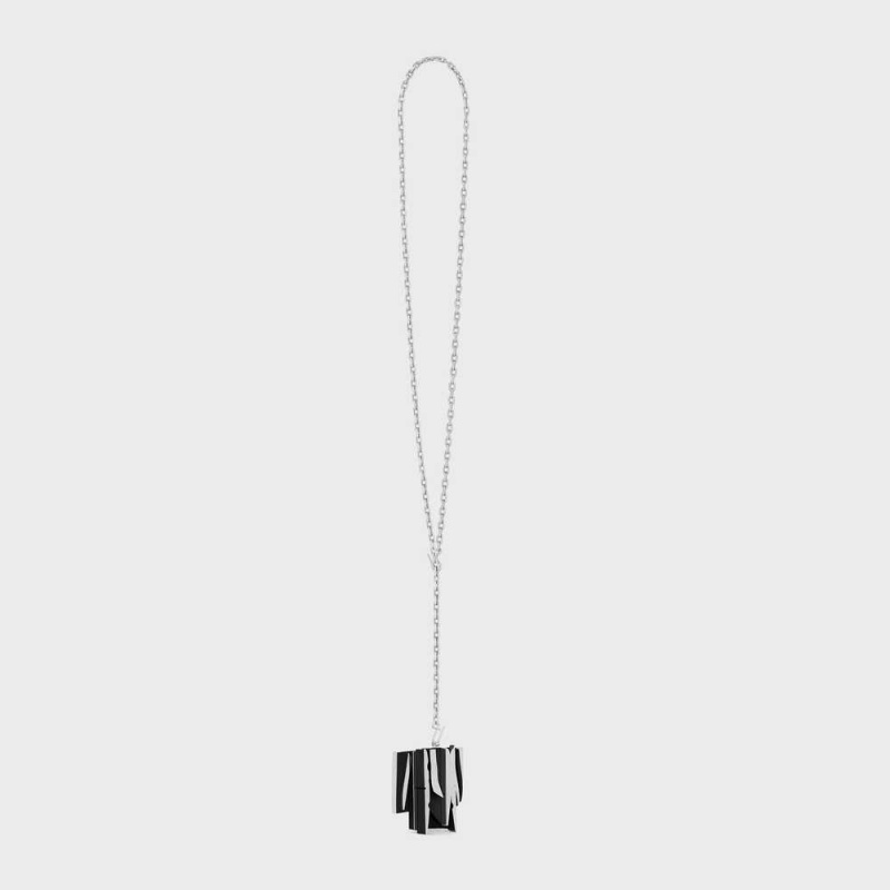 Silver / Black Celine Nevelson Project Sterling Silver and Oak Wood Necklaces | CL-592293