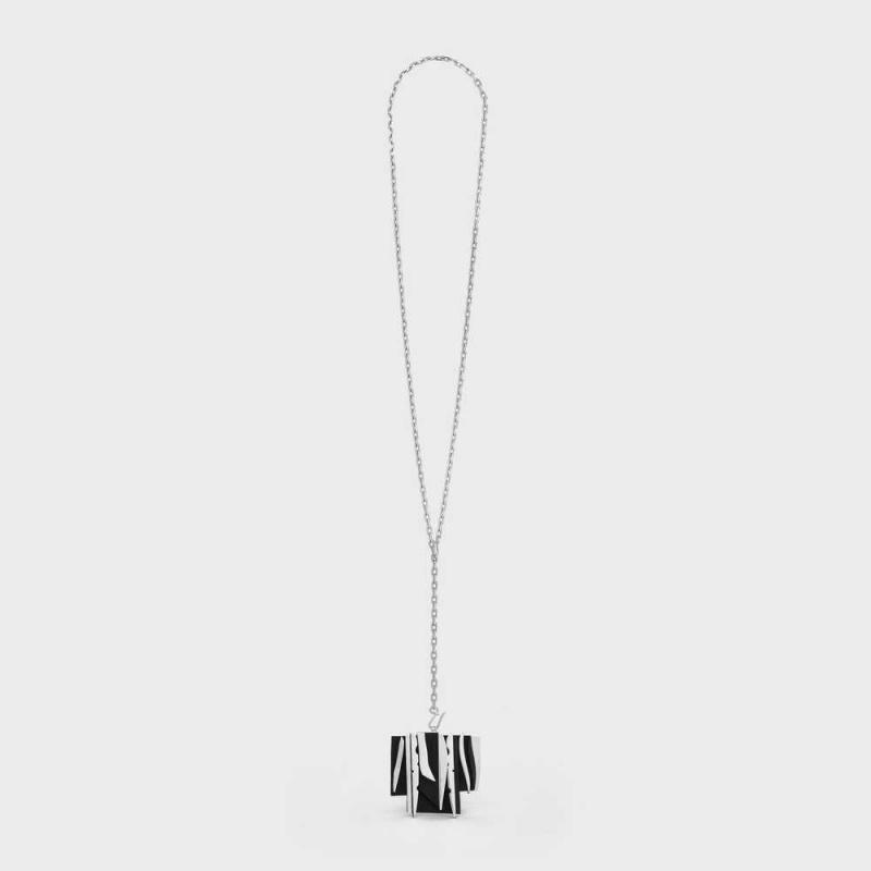 Silver / Black Celine Nevelson Project Sterling Silver and Oak Wood Necklaces | CL-592293