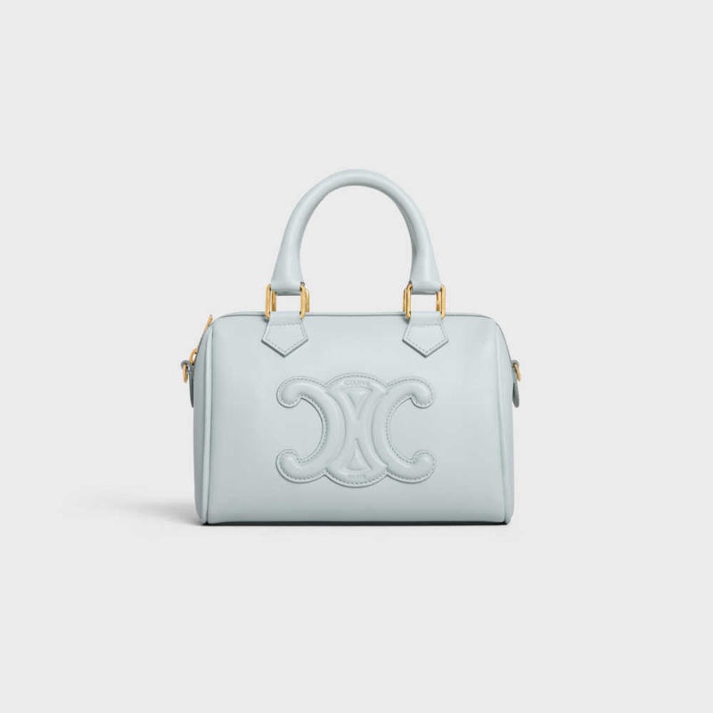 Soft Blue Celine SMALL BOSTON in Smooth Calfskin Cuir Triomphe | CL-593150