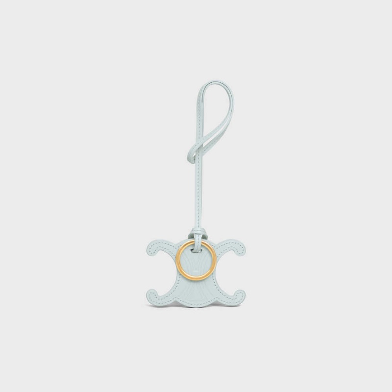 Soft Blue Celine TRIOMPHE KEYRING CHARM IN SMOOTH CALFSKIN Leather Goods Accessories | CL-592897