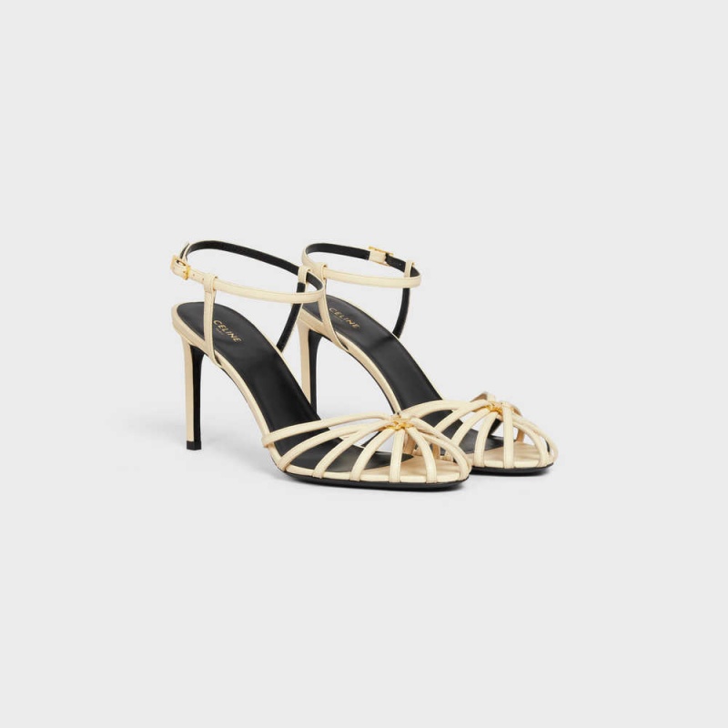 Soft Yellow Celine TRIOMPHE in CALFSKIN Sandals | CL-592600