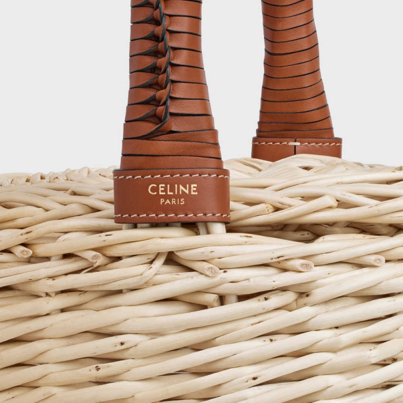 Tan Celine Basket in Wicker and calfskin Panier | CL-593068