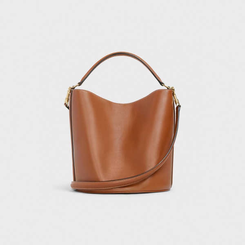 Tan Celine Bucket Bag in Smooth Calfskin 16 | CL-593256