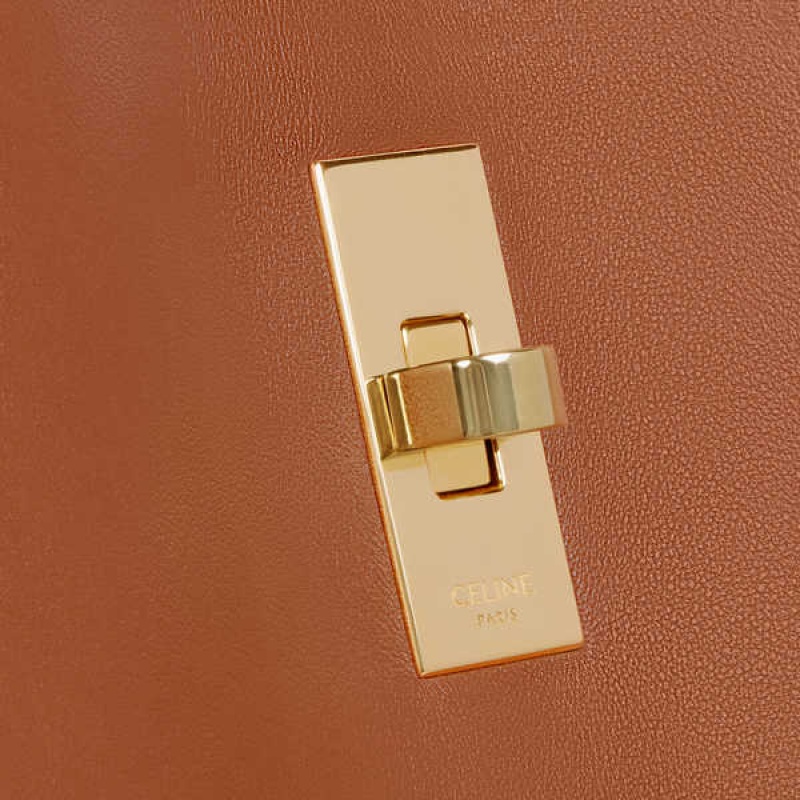 Tan Celine Bucket Bag in Smooth Calfskin 16 | CL-593256