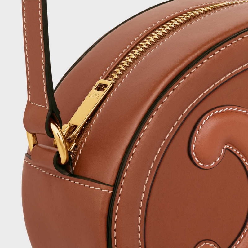 Tan Celine CROSSBODY OVAL PURSE cuir triomphe in Smooth calfskin Mini Bags | CL-593045