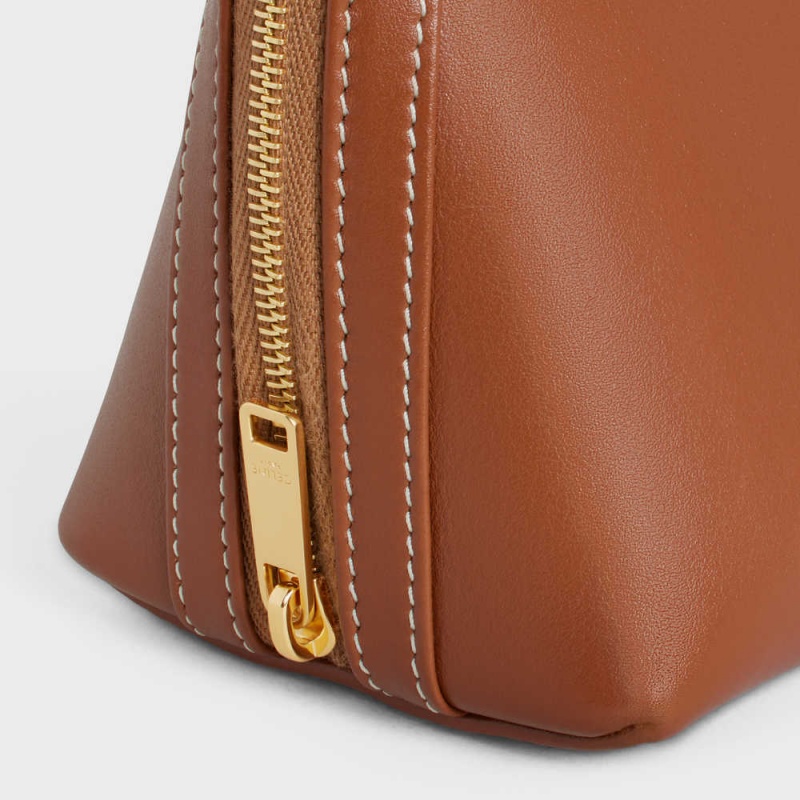 Tan Celine Clutch on Chain Cuir triomphe in smooth calfskin Mini Bags | CL-593033