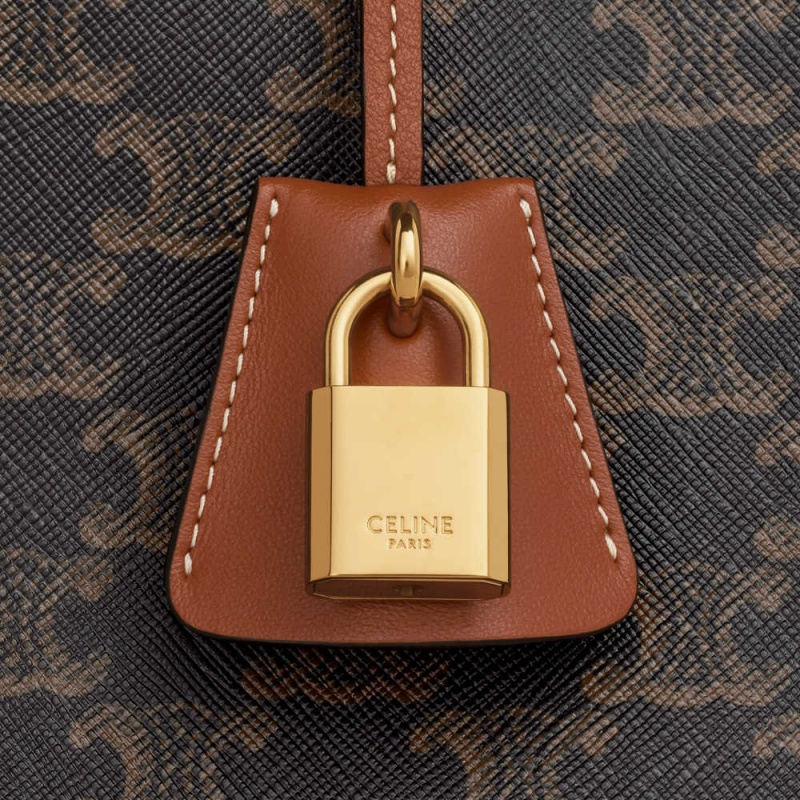 Tan Celine HORIZONTAL in Triomphe Canvas and calfskin Cabas | CL-593082