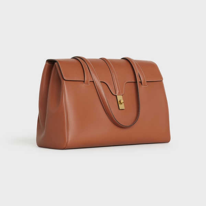 Tan Celine Large Soft bag in Smooth Calfskin 16 | CL-593266