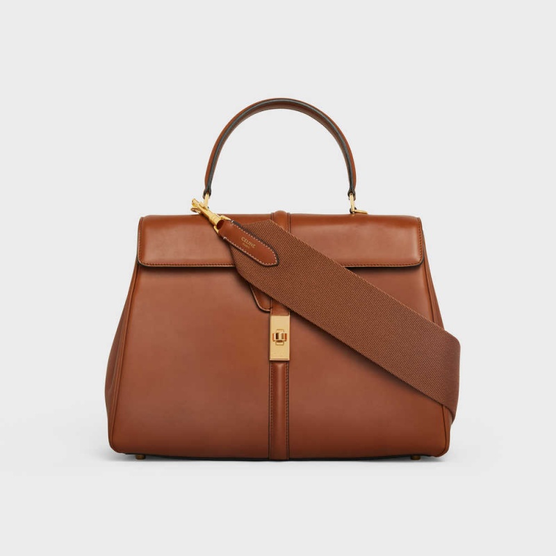 Tan Celine Long Strap in textile and calfskin Leather Goods Accessories | CL-592911