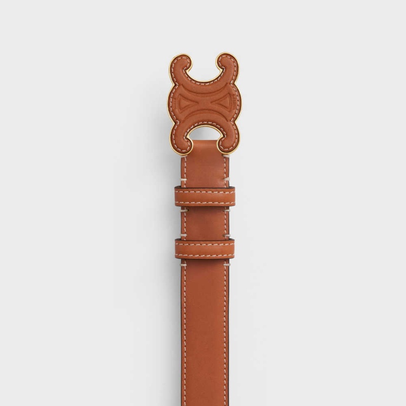 Tan Celine MEDIUM CUIR TRIOMPHE in Natural Calfskin Belts | CL-592484