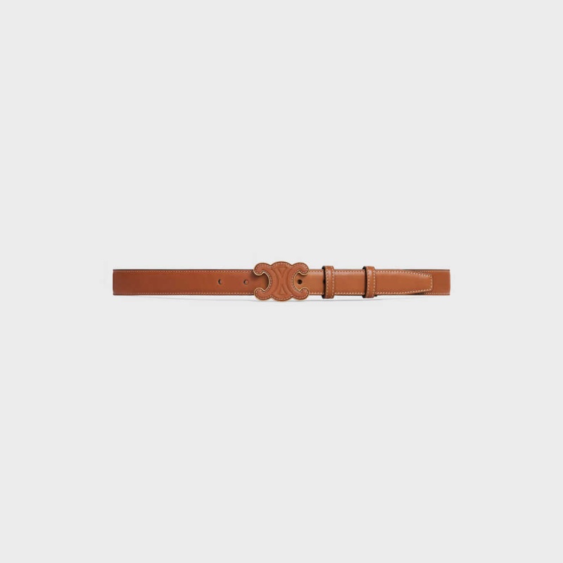 Tan Celine MEDIUM CUIR TRIOMPHE in Natural Calfskin Belts | CL-592484