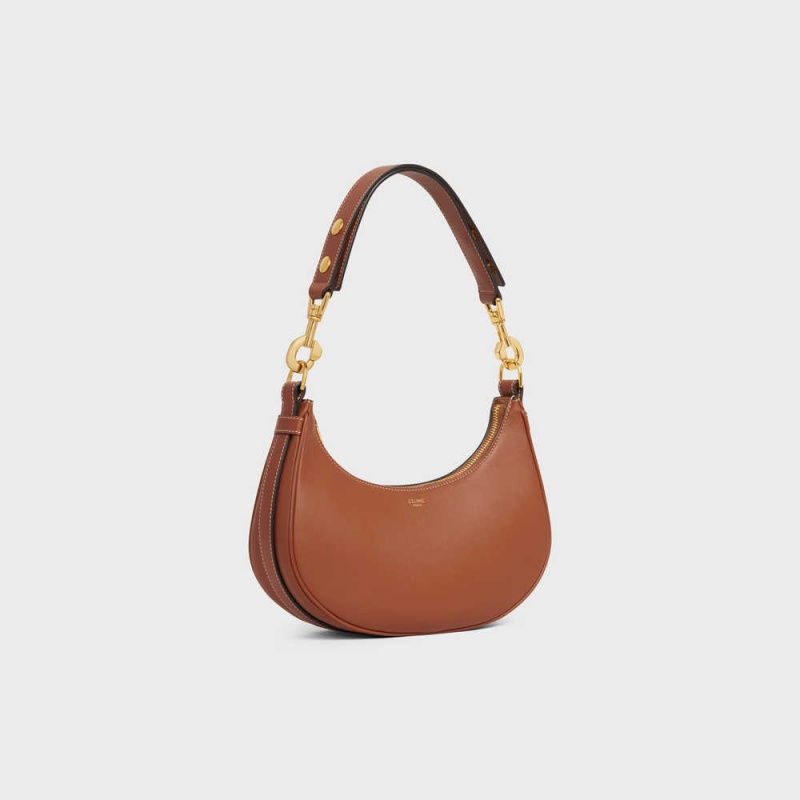 Tan Celine MediumStrap Bag in smooth Calfskin Ava | CL-593098