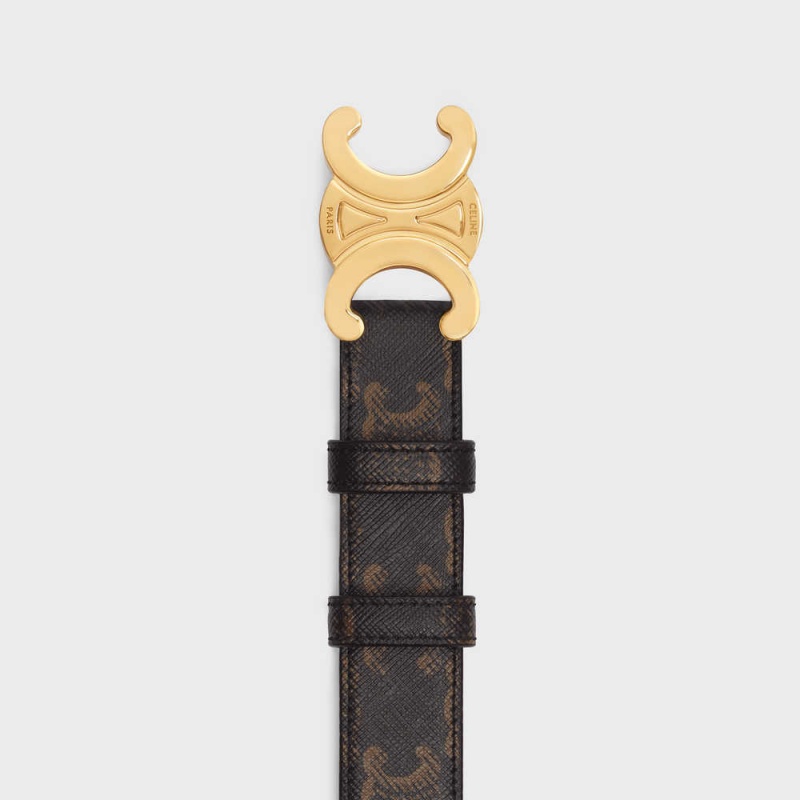 Tan Celine Medium Triomphe in Triomphe Canvas Belts | CL-592455