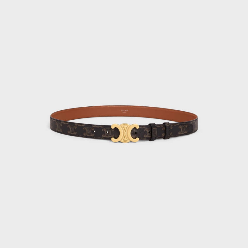 Tan Celine Medium Triomphe in Triomphe Canvas Belts | CL-592455