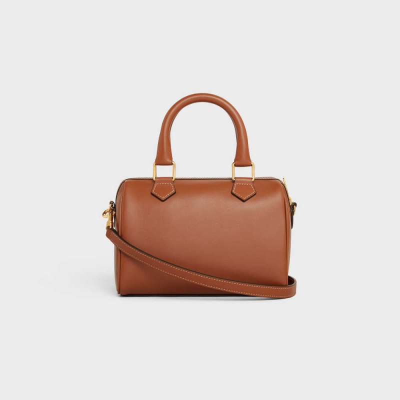 Tan Celine SMALL BOSTON in Smooth Calfskin Cuir Triomphe | CL-593149