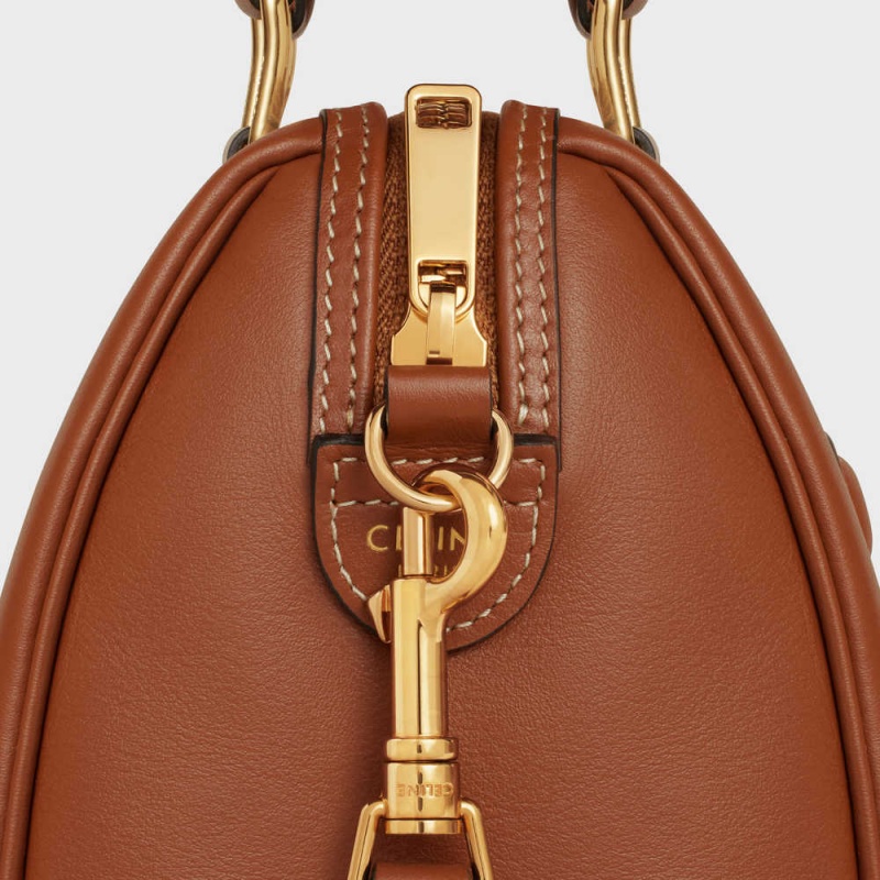 Tan Celine SMALL BOSTON in Smooth Calfskin Cuir Triomphe | CL-593149