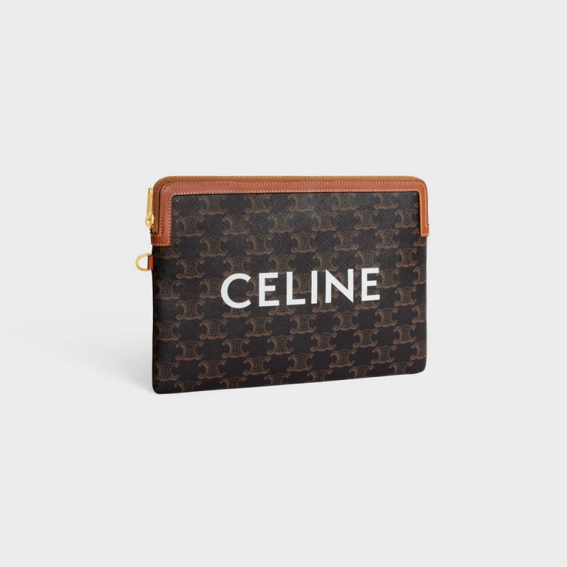 Tan Celine STRAP in Triomphe Canvas and Pouch | CL-592888