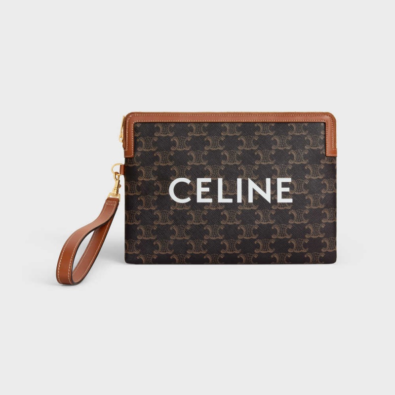 Tan Celine STRAP in Triomphe Canvas and Pouch | CL-592888