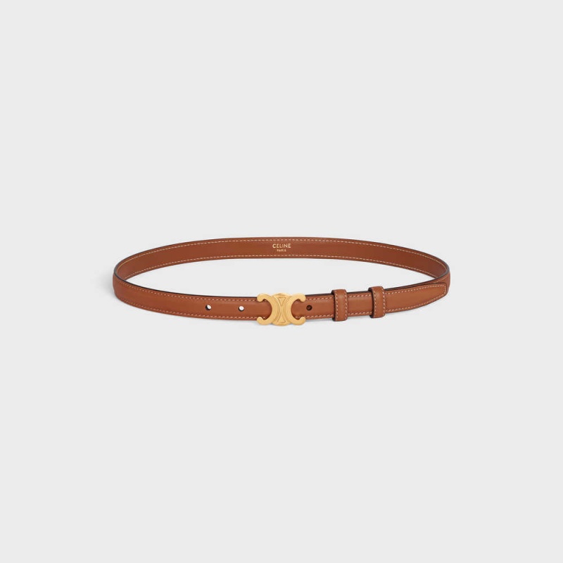 Tan Celine Small Triomphe in Natural Calfskin Belts | CL-592466