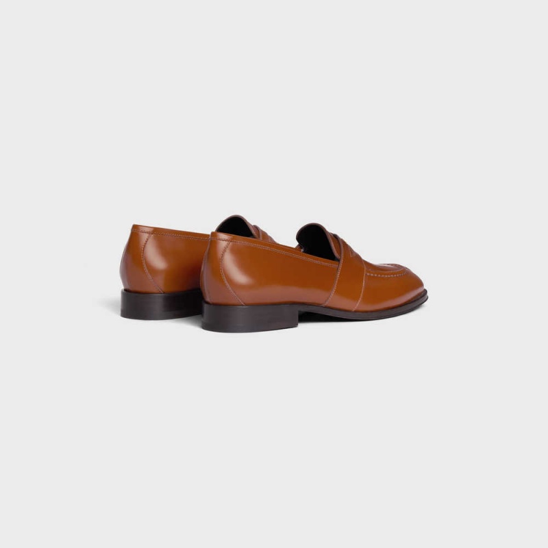 Tan Celine TRIOMPHE MALAQUAIS in POLISHED BULLSKIN Loafers | CL-592531