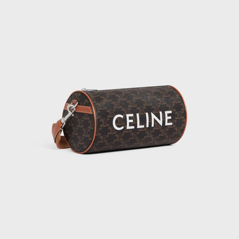 Tan Celine cylinder bag in TRIOMPHE CANVAS Shoulder Bags | CL-591845