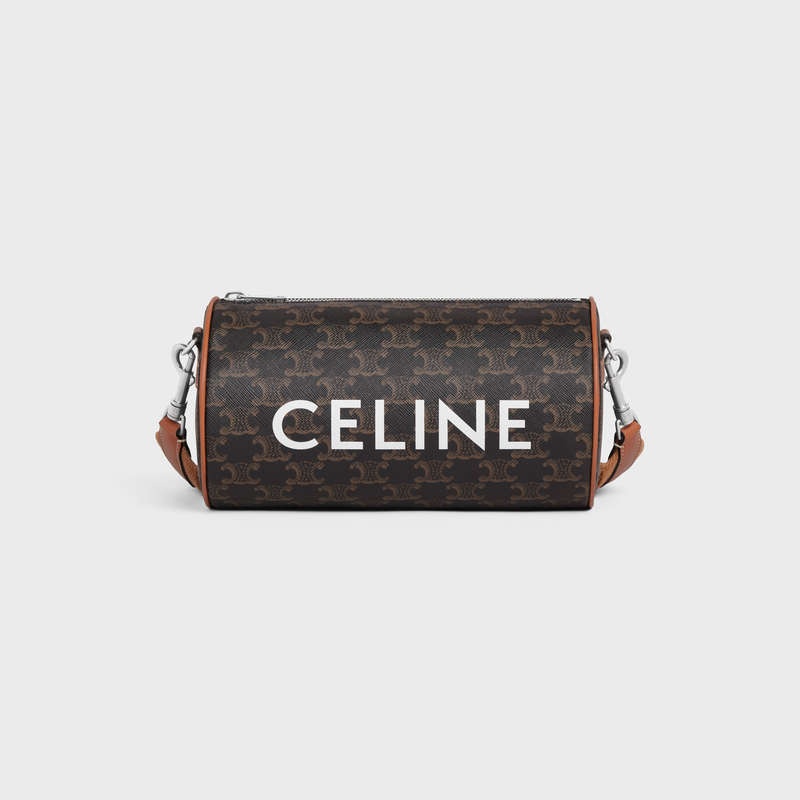 Tan Celine cylinder bag in TRIOMPHE CANVAS Shoulder Bags | CL-591845