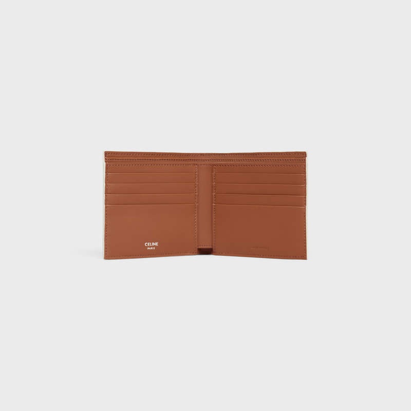 Tan / Ecru Celine Bi-fold in Triomphe Canvas Wallets | CL-591785