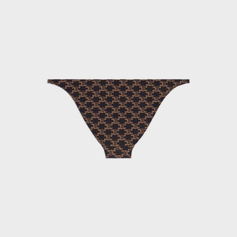 Toffee / Brown Celine bottom in matte monogram jersey Swimwear | CL-592767