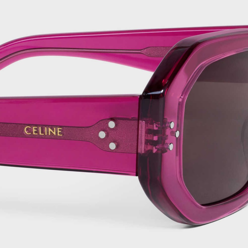 Transparent Cherry Celine Square S255 in Acetate Sunglasses | CL-592403