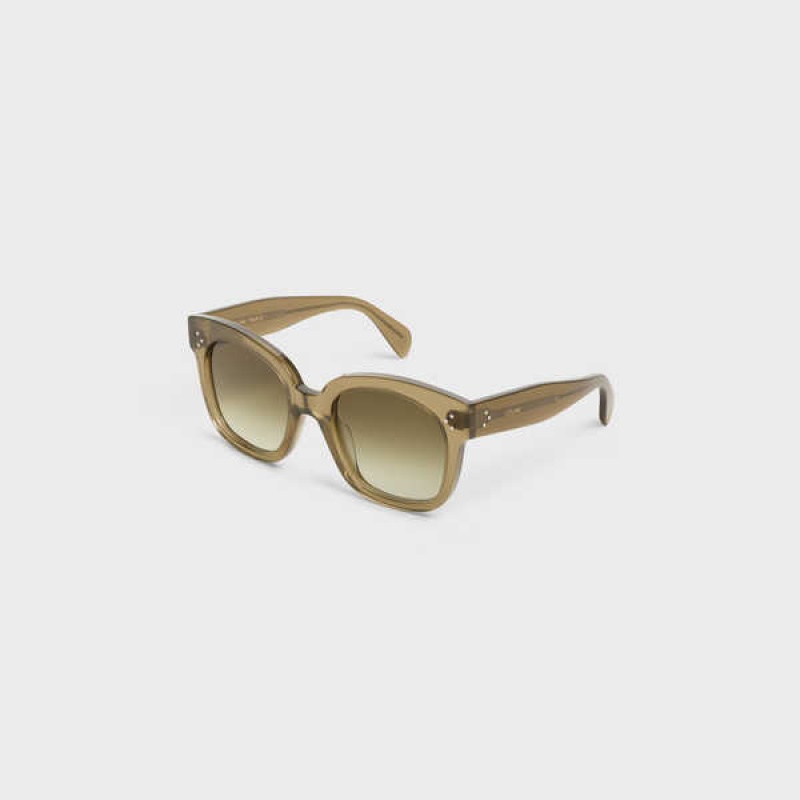 Transparent Khaki Celine Oversized S002 in Acetate Sunglasses | CL-592438