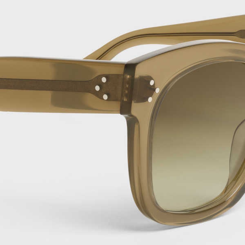 Transparent Khaki Celine Oversized S002 in Acetate Sunglasses | CL-592438