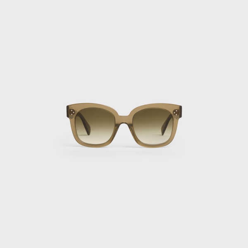 Transparent Khaki Celine Oversized S002 in Acetate Sunglasses | CL-592438