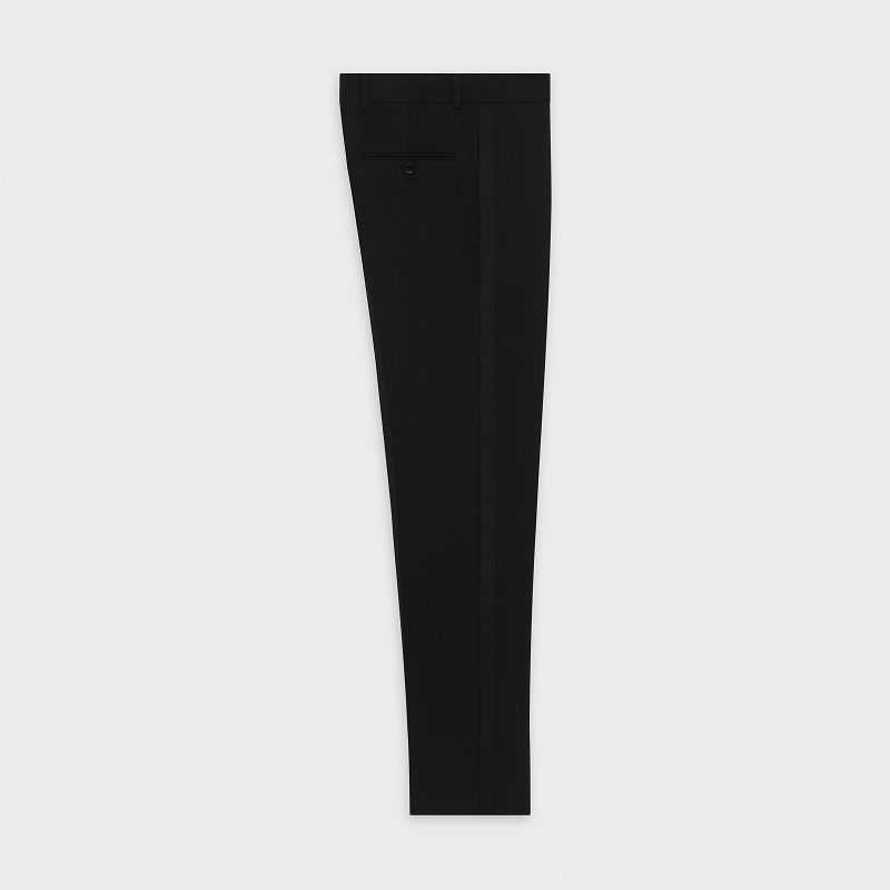 ULTRA BLACK Celine classic in grain de poudre Trousers | CL-592022