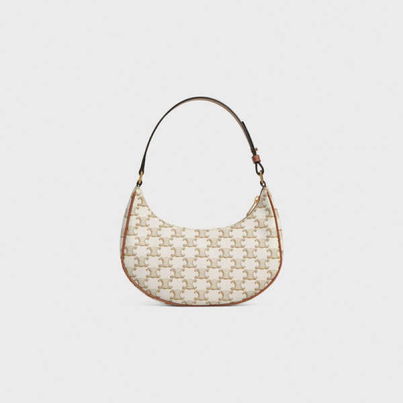 White Celine Bag in Triomphe Canvas and calfskin Ava | CL-593104