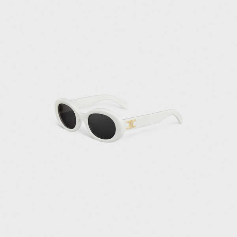 White Celine Triomphe 01 in Acetate Sunglasses | CL-592383