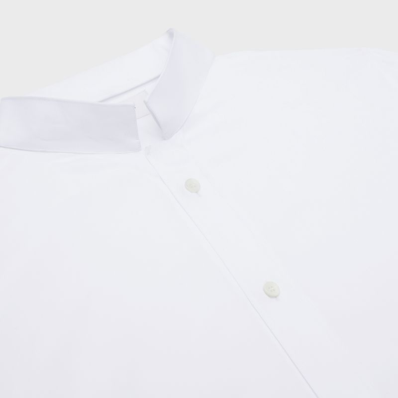 White Celine loose with inverted collar in cotton poplin Shirts | CL-592177