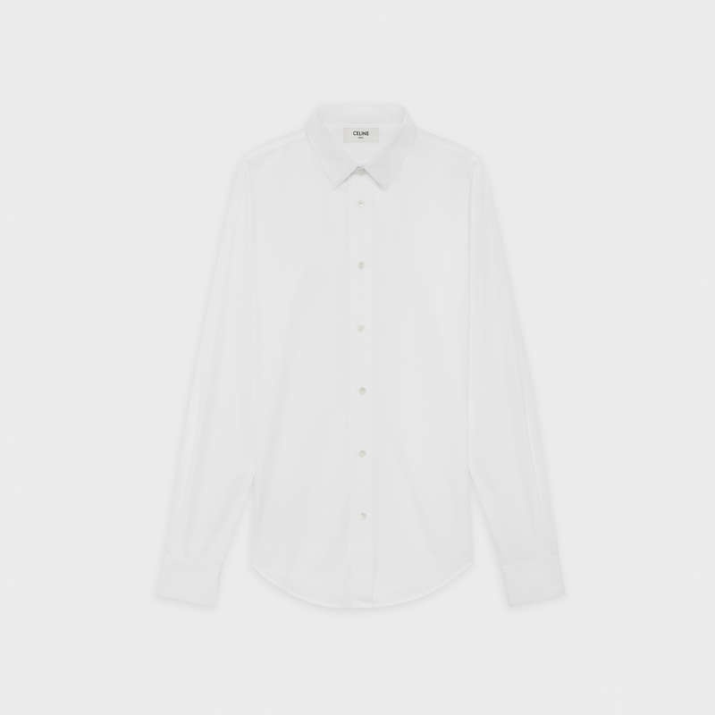 White Celine skinny in cotton poplin Shirts | CL-592180