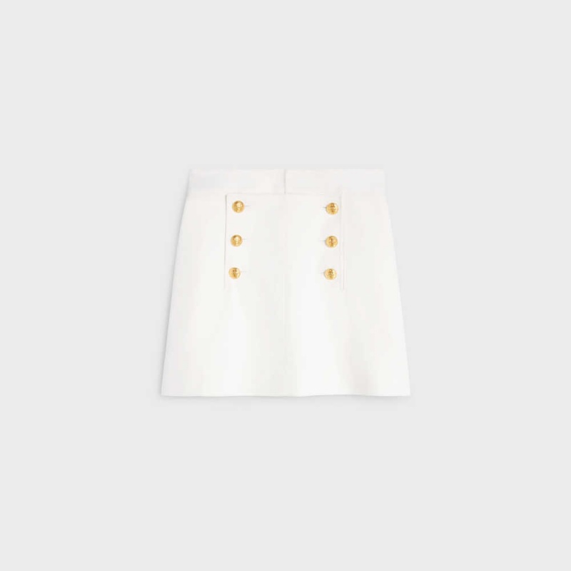 White Celine yachting trapeze mini in cotton twill Skirts | CL-592868