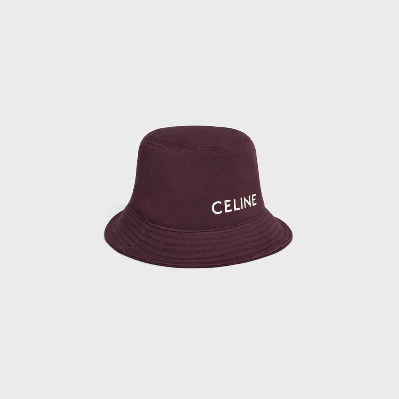 dark prune Celine BUCKET IN COTTON FLEECE Hat | CL-591707